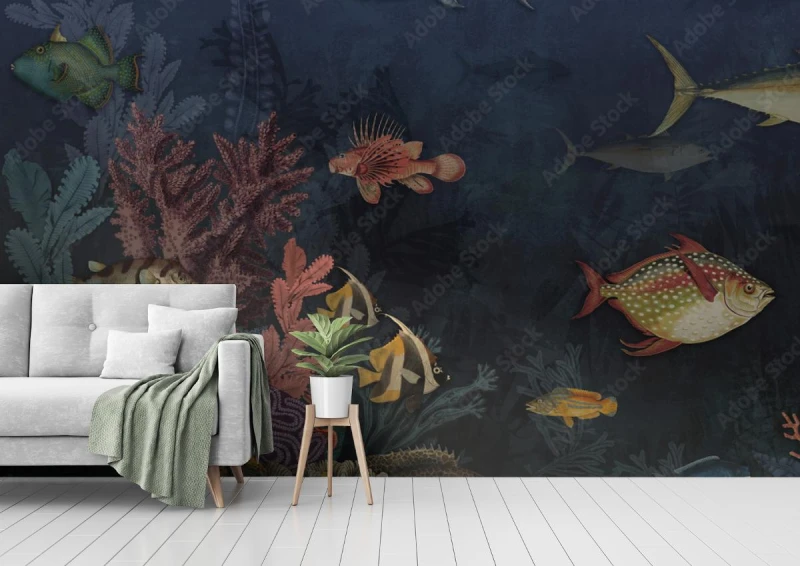 fototapeta tlo oceanu akwarium