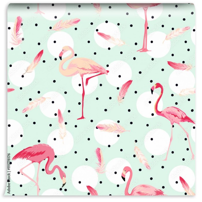 fototapeta tlo ptak flamingo flamingo pioro tlo retro wzor