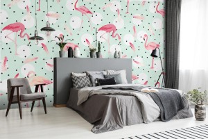 fototapeta tlo ptak flamingo flamingo pioro tlo retro wzor