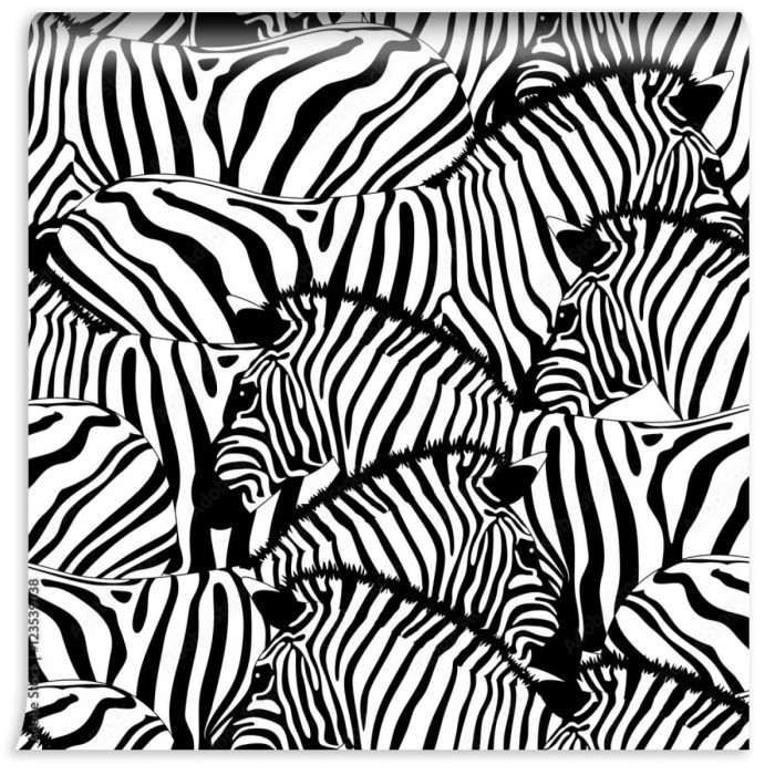 fototapeta zebra bezszwowy wzor snannah zwierzecy ornament d