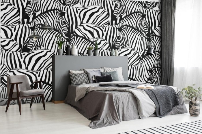 fototapeta zebra bezszwowy wzor snannah zwierzecy ornament d