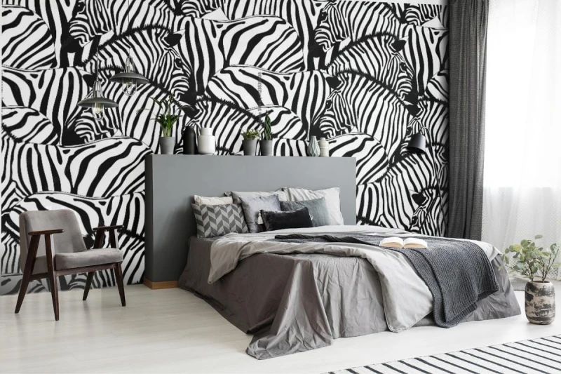 fototapeta zebra bezszwowy wzor snannah zwierzecy ornament d
