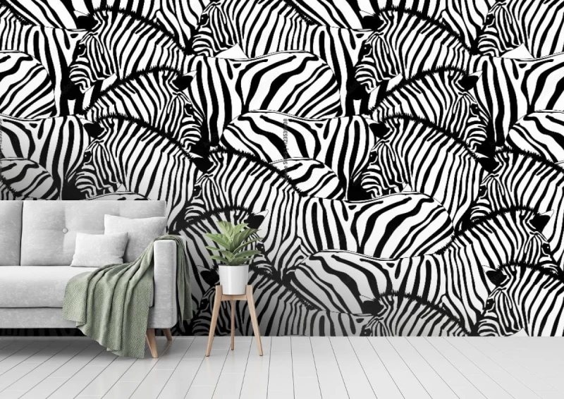 fototapeta zebra bezszwowy wzor snannah zwierzecy ornament d