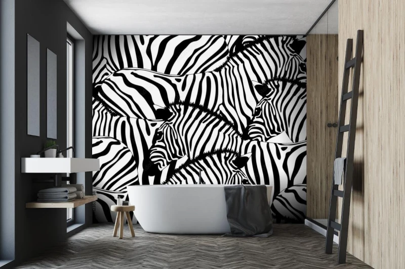 fototapeta zebra bezszwowy wzor snannah zwierzecy ornament d