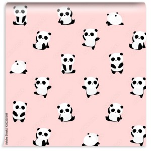 fototapeta bezszwowy wektoru wzor panda niedzwiadkowy w