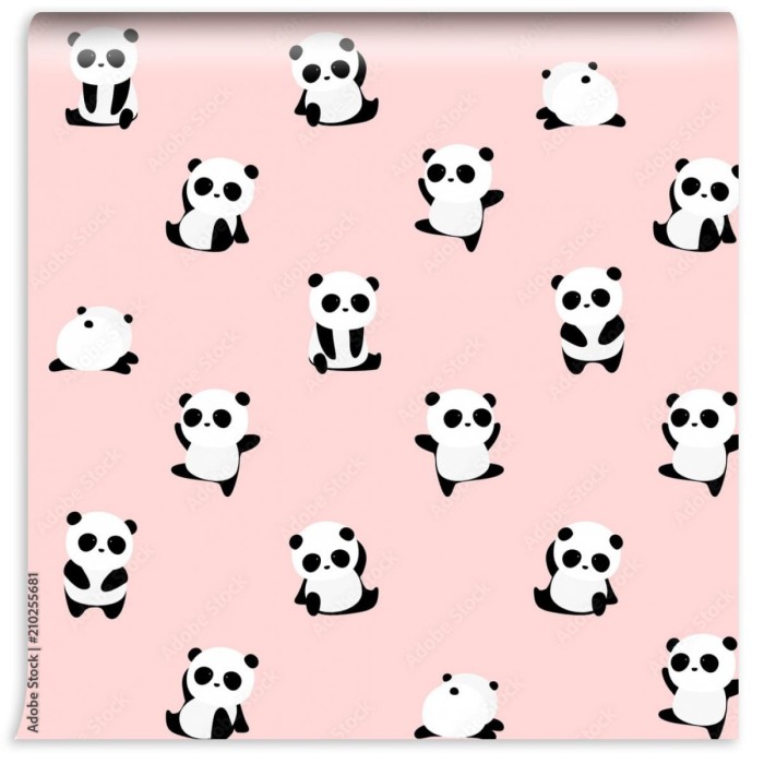 fototapeta bezszwowy wektoru wzor panda niedzwiadkowy w