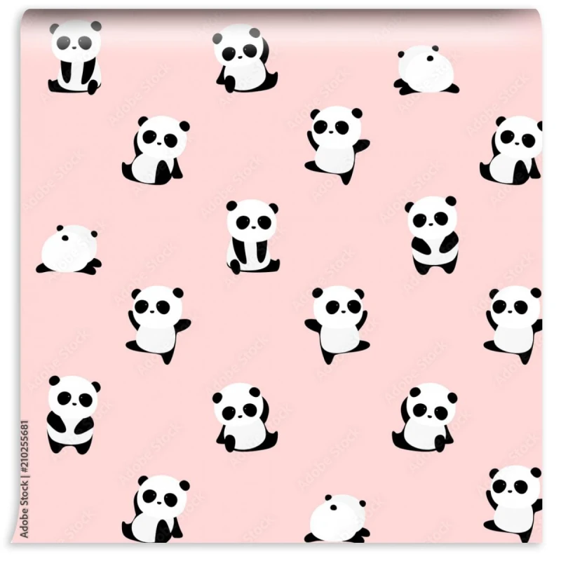 fototapeta bezszwowy wektoru wzor panda niedzwiadkowy w
