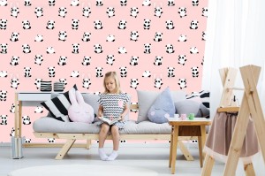 fototapeta bezszwowy wektoru wzor panda niedzwiadkowy w