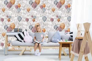 fototapeta bezszwowy wzor z akwareli ilustracja balony i s
