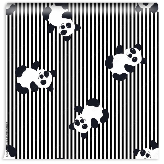 fototapeta kreskowka panda dziecko zwierzat plaski wzor