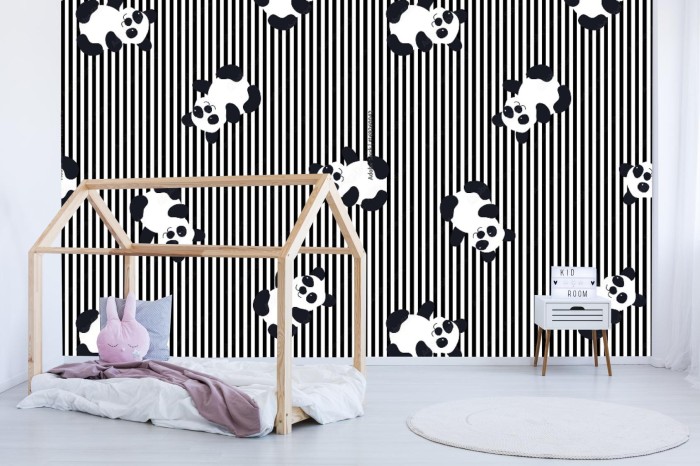 fototapeta kreskowka panda dziecko zwierzat plaski wzor