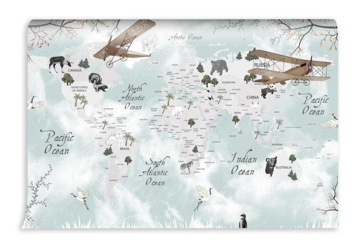 fototapeta mapa swiata dziecka