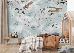 fototapeta mapa swiata dziecka