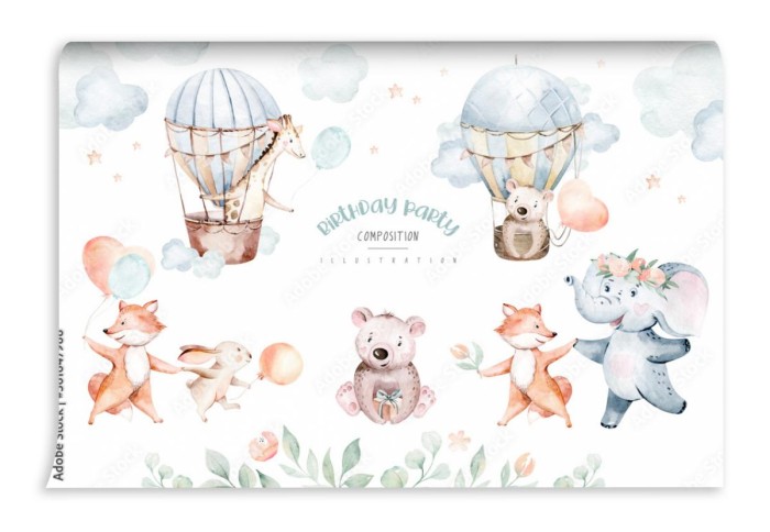 fototapeta cute baby air balloon urodziny zlobek
