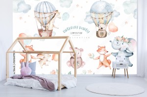 fototapeta cute baby air balloon urodziny zlobek