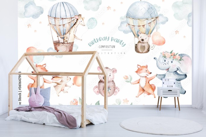 fototapeta cute baby air balloon urodziny zlobek