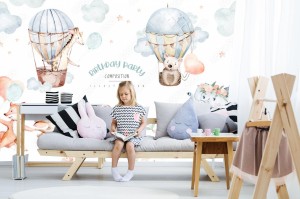 fototapeta cute baby air balloon urodziny zlobek