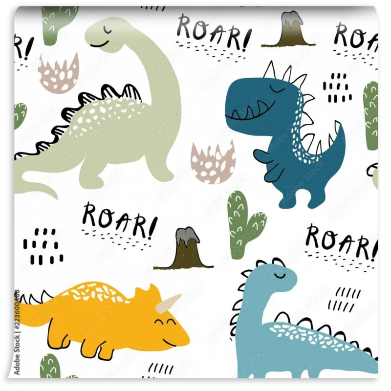 fototapeta dziecinny wzor dinozaura dla mody