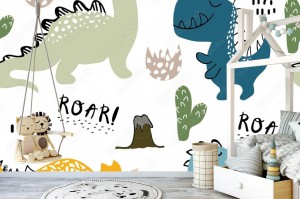 fototapeta dziecinny wzor dinozaura dla mody