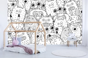 fototapeta funny monsters seamless