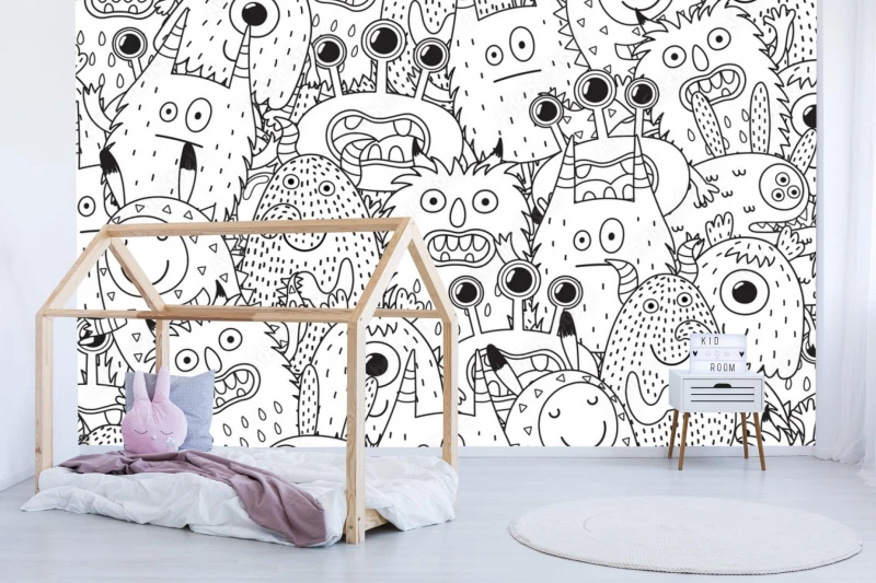 fototapeta funny monsters seamless