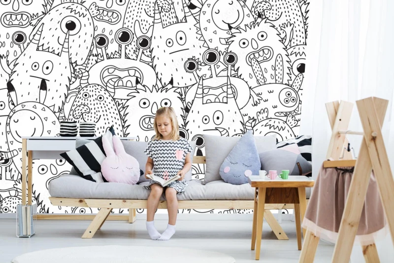 fototapeta funny monsters seamless