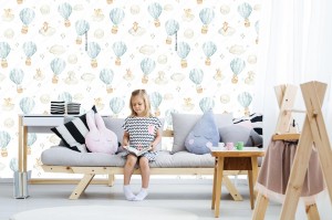 fototapeta malowane balony chmurki