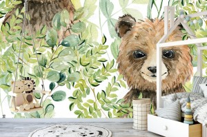 fototapeta niedzwiedz ilustracja akwarela