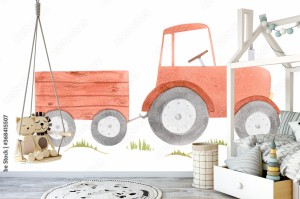fototapeta piekna ilustracja z urocza akwarela