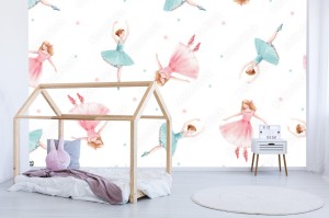 fototapeta akwarela wektor wzor z cute