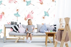 fototapeta akwarela wektor wzor z cute
