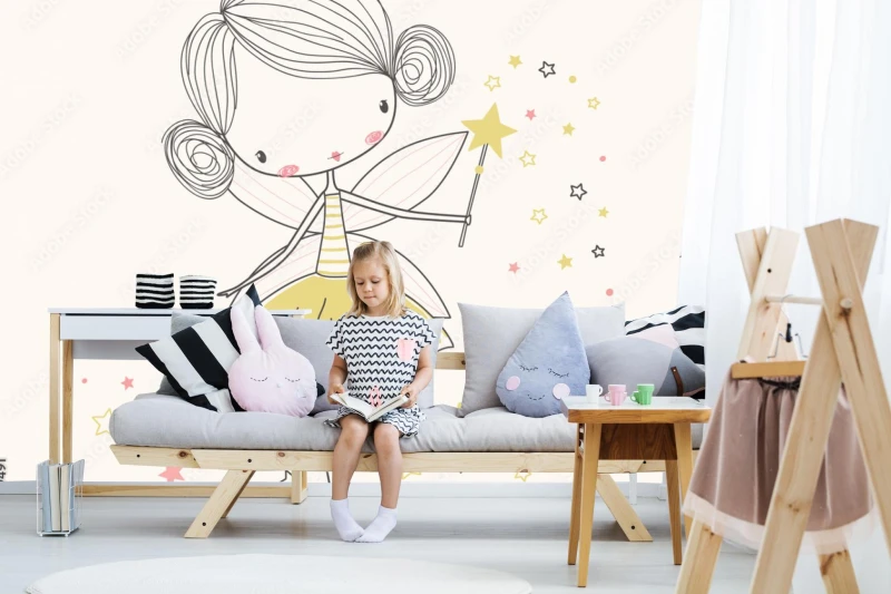 fototapeta sliczna mala wrozka ilustracja wektorowa przedszkola