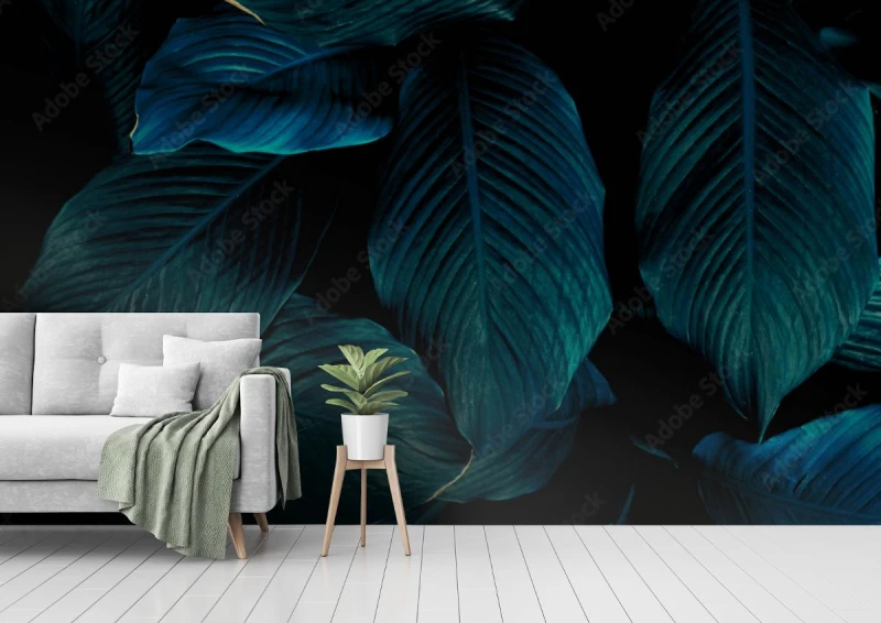 fototapeta liscie spathiphyllum cannifolium streszczenie
