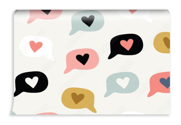 fototapeta wzor z doodle milosc serce emoji love