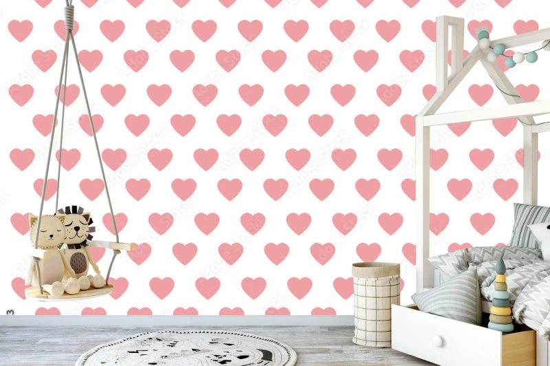fototapeta wzor z rozowymi sercami abstrakcyjnymi