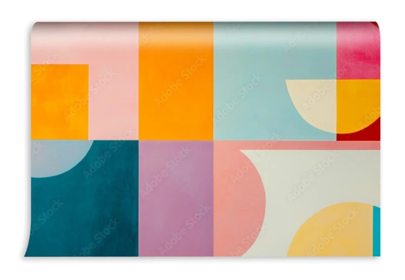 fototapeta abstract geometric color block