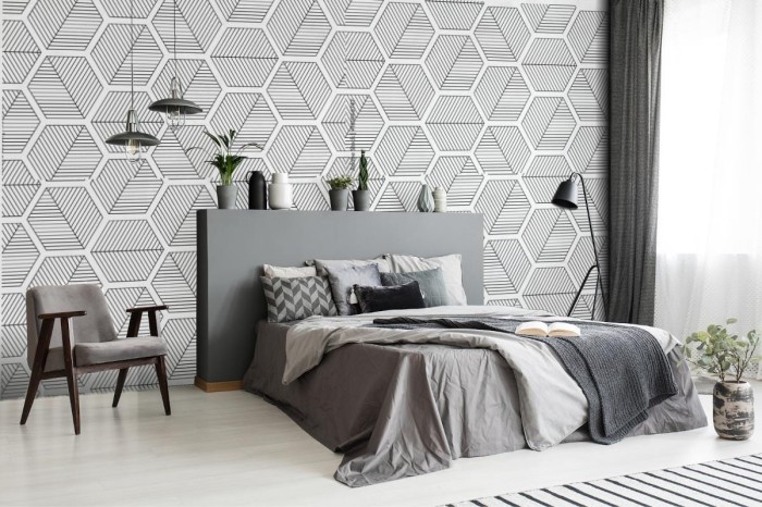 fototapeta abstrakcyjna geometryczna czarno biala moda hipster