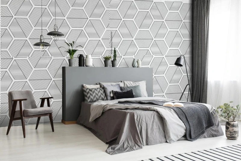 fototapeta abstrakcyjna geometryczna czarno biala moda hipster