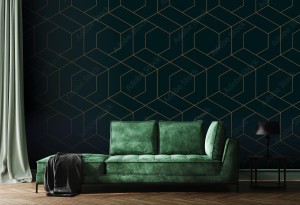 fototapeta abstrakcyjna linia w ksztalcie trapezu szesciokatnego geometryczna