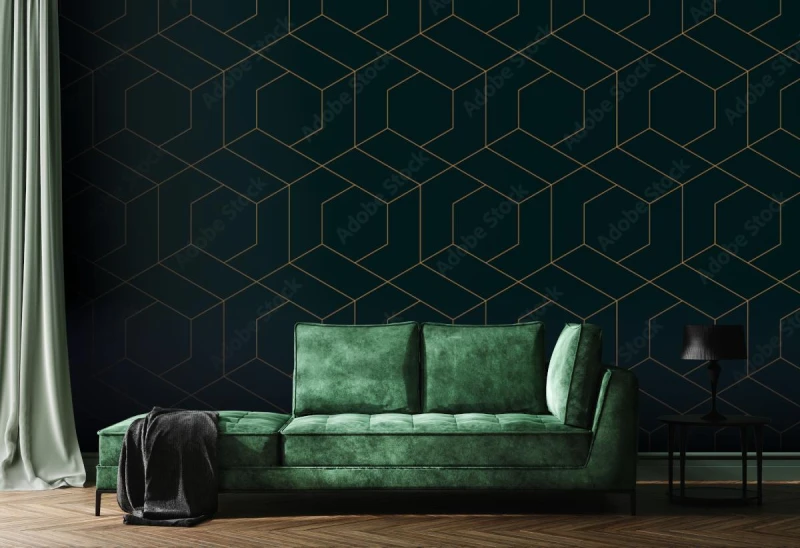 fototapeta abstrakcyjna linia w ksztalcie trapezu szesciokatnego geometryczna