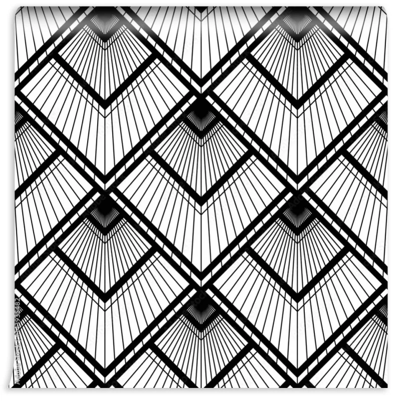 fototapeta art deco czarno biale