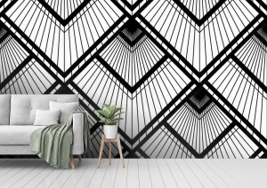 fototapeta art deco czarno biale