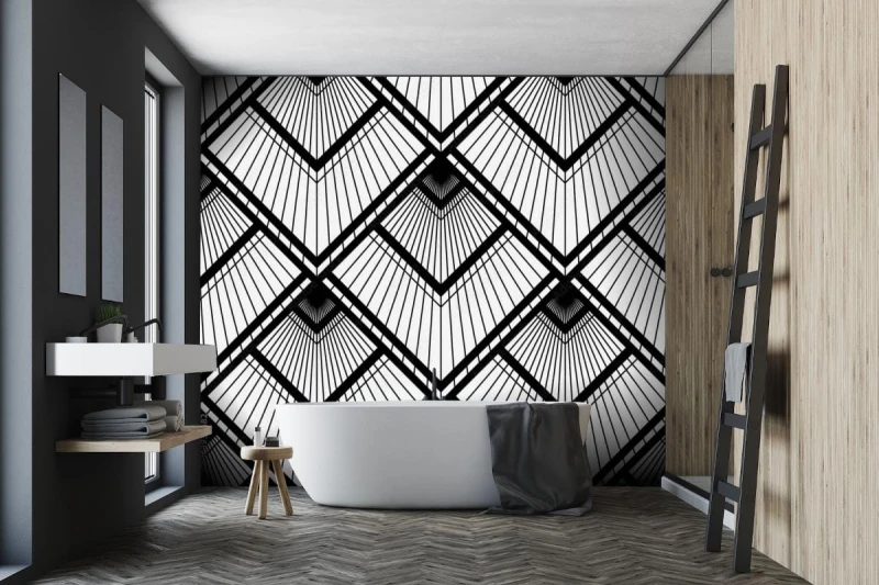 fototapeta art deco czarno biale