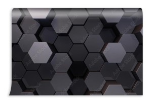 fototapeta geometryczny ksztalt szesciokata blok sciana bump 3d