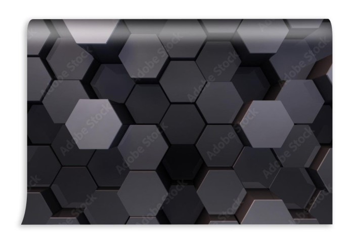 fototapeta geometryczny ksztalt szesciokata blok sciana bump 3d