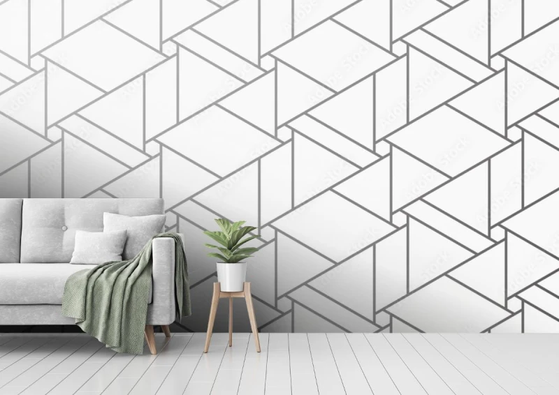 fototapeta geometryczny liniowy wzor wektorowy z trojkatem