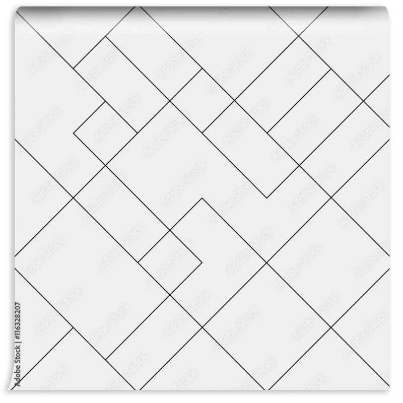 Tapeta geometryczny prosty czarno-biały wzór