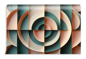 fototapeta geometryczny viral w kolorze pastelowego rozu i matcha