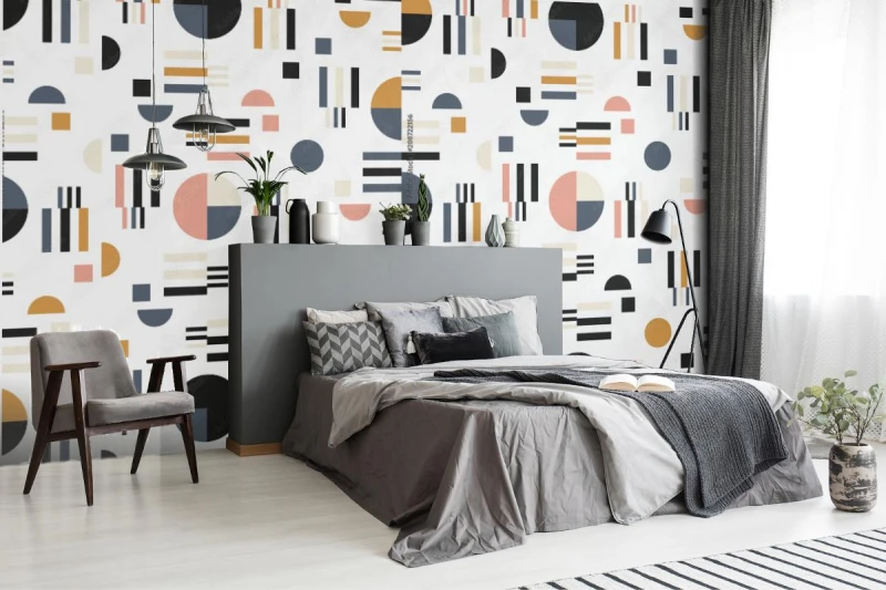 fototapeta geometryczny wektor wzor w stylu retro nowoczesne