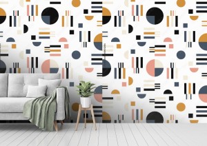 fototapeta geometryczny wektor wzor w stylu retro nowoczesne